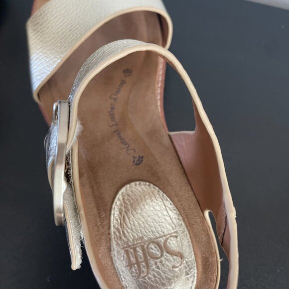 SOFFT Women's Sandal Sofft Bali anthracite metallic silver leather shoe size 7,5 - Picture 16 of 16